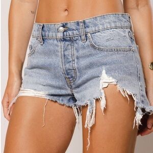 REVICE DENIM - MID RISE CUT OFF JEAN SHORTS EDITOR'S CUT / HEAT WAVE - NWT 24
